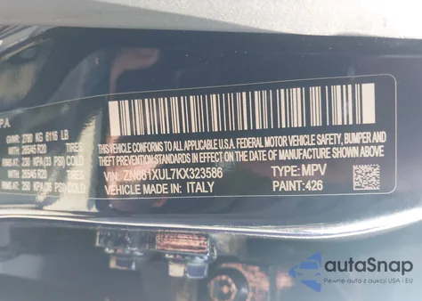 2019 Maserati Levante Granlusso из США, поврежденный, VIN ZN661XUL7KX323586